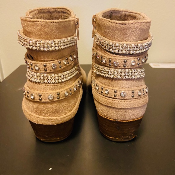 tan suede booties - Picture 2 of 5